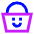 Shopping Basket Emoji Smile Icon from Sharp Neon Set