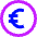 Euro Circle Icon from Sharp Neon Set