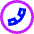 Phone Circle Icon from Sharp Neon Set