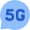 5g Chat Message Icon from Sharp Flat Set