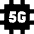 5g Chip Icon from Sharp Solid Set