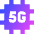 5g Chip Icon from Sharp Gradient Set