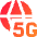 5g Network Globe Icon from Sharp Gradient Set