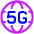 5g Network Globe Icon from Plump Neon Set