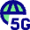 5g Network Globe Icon from Sharp Pop Set