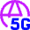 5g Network Globe Icon from Sharp Neon Set