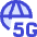 5g Network Globe Icon from Sharp Duo Set