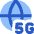 5g Network Globe Icon from Core Flat Set