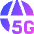 5g Network Globe Icon from Sharp Gradient Set