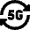 5g Refresh Signal Icon from Sharp Solid Set