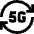 5g Refresh Signal Icon from Sharp Line Set