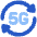5g Refresh Signal Icon from Plump Flat Set
