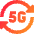 5g Refresh Signal Icon from Sharp Gradient Set