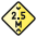 Road Sign 2.5m High 1 Icon from Ultimate Colors Set
