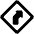 Road Sign Left Curve Alternate Icon from Ultimate Bold Set