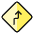 Road Sign Right Reverse Turn Ahead Icon from Ultimate Colors Set