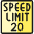 Road Sign Speed Limit 20 1 Icon from Ultimate Colors Set