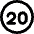 Road Sign Speed Limit 20 Alternate icon - Free transparent PNG, SVG. No sign up needed.
