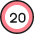 Road Sign Speed Limit 20 icon - Free transparent PNG, SVG. No sign up needed.