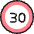 Road Sign Speed Limit 30 Icon from Ultimate Colors Set