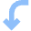 Line Arrow Curve Left Down Icon from Sharp Flat Set