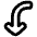 Line Arrow Curve Left Down Icon from Plump Remix Set