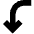 Line Arrow Curve Left Down Icon from Sharp Solid Set