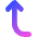 Line Arrow Curve Left Up Icon from Core Gradient Set