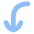 Line Arrow Curve Left Down Icon from Flex Flat Set
