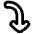 Line Arrow Curve Right Down Icon from Plump Remix Set