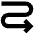 Line Arrow Curvy Right Down Icon from Sharp Solid Set