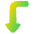Triangle Arrow Bend Left Down Icon from Plump Gradient Set