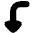 Triangle Arrow Bend Left Down Icon from Flex Solid Set