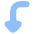 Triangle Arrow Bend Left Down Icon from Flex Flat Set