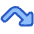 Triangle Arrow Bounce Down Right Icon from Plump Duo Set