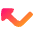 Triangle Arrow Bounce Up Left Icon from Plump Gradient Set