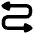 Triangle Arrow Curvy Both Direction 3 Icon from Plump Solid Set