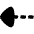 Triangle Arrow Dashed Left Icon from Flex Solid Set