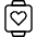 Smart Watch Square Heart Icon from Ultimate Light Set