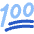 Reaction Emoji 100 Icon from Core Flat Set
