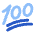 Reaction Emoji 100 Icon from Plump Flat Set