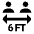 6 Ft Apart Fill Icon from Outlined Fill - Material Pro Set
