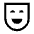 Comedy Mask Icon from Outlined Line - Material Symbols Set