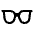 Eyeglasses Fill Icon from Rounded Fill - Material Symbols Set