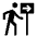 Follow The Signs Fill Icon from Outlined Fill - Material Symbols Set