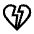 Heart Broken Icon from Outlined Line - Material Symbols Set