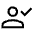 Person Check Icon from Sharp Line - Material Symbols Set