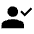Person Check Fill Icon from Sharp Fill - Material Symbols Set