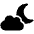 Cloud Moon Icon from Font Awesome Solid Set