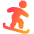 Snowboarding Icon from Plump Gradient Set